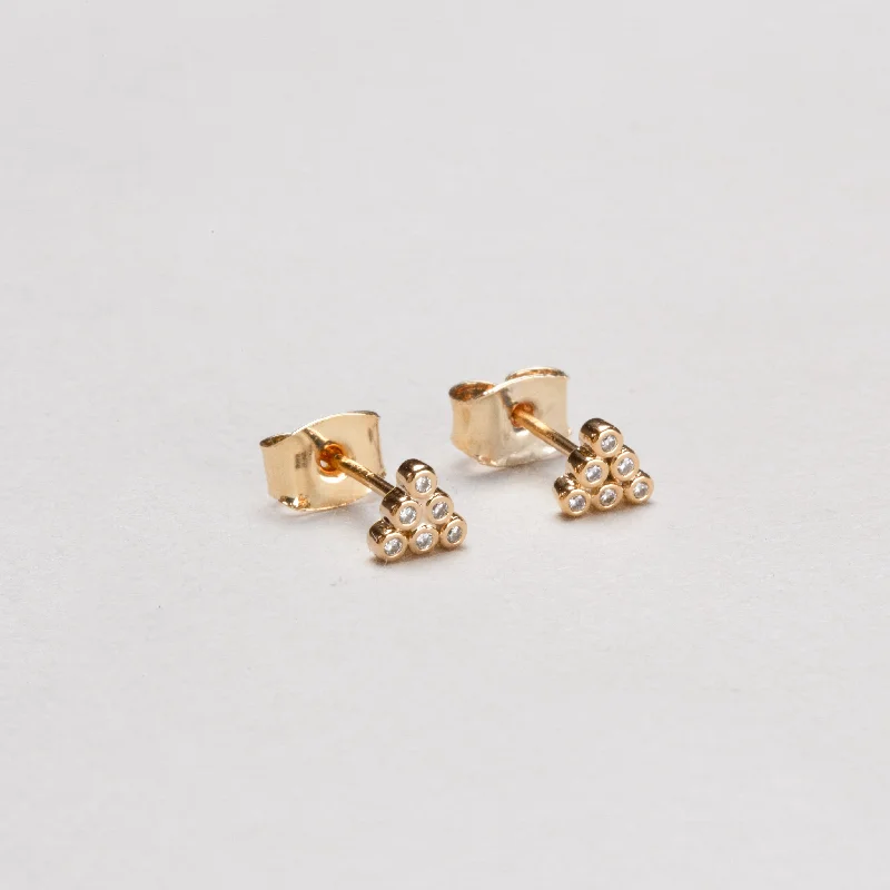 Ladies lock accent earrings -Pyramid Stud Earrings