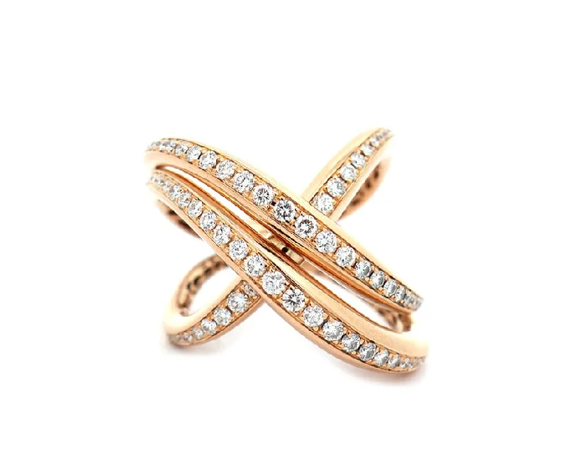 Ladies Rings for Lawyer Glow-Giorgio Visconti 1.00ctw Diamond Bypass Ring in 18K