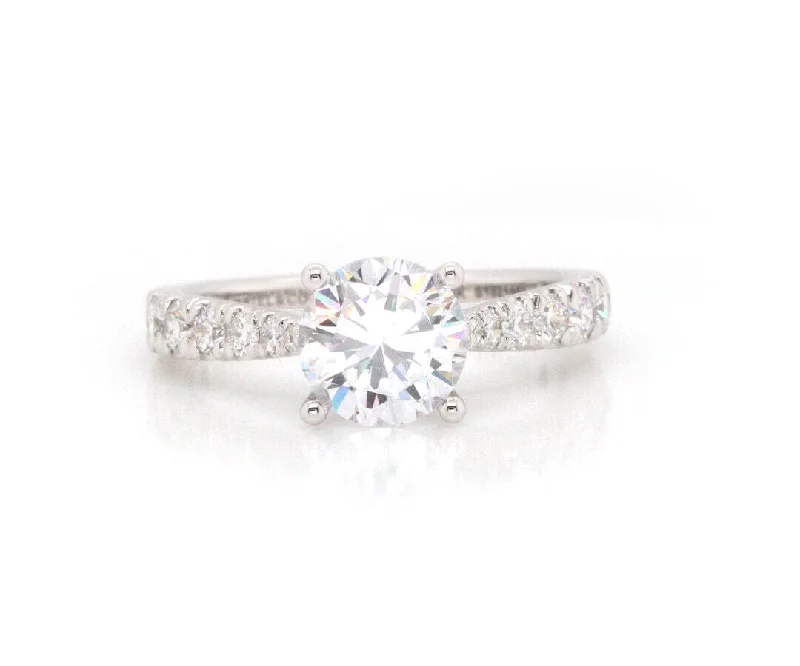 Ladies Rings for Bride Glow-New Gabriel & Co. 0.81ctw Diamond Straight Semi Mount Ring in 14K