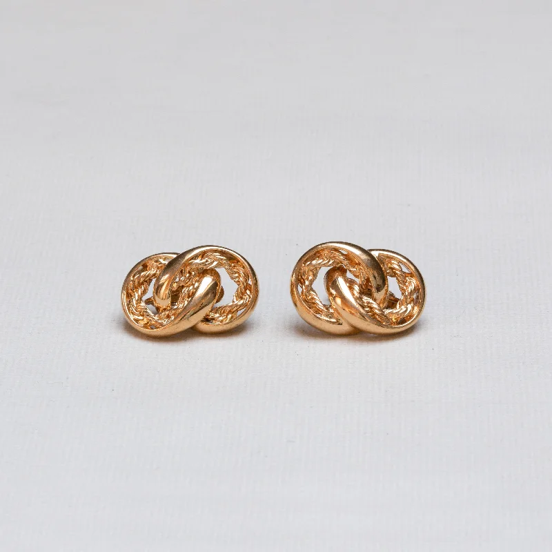 Ladies abstract flow earrings -Vintage Gold Clip-on Earrings