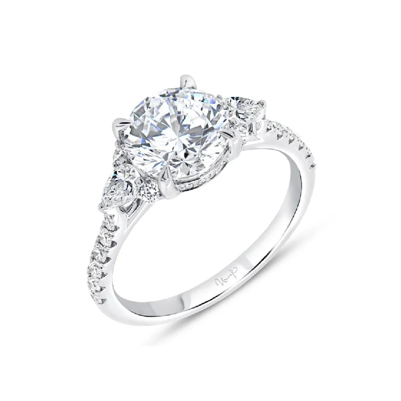 Ladies Vivid Color Engagement Rings -0.60 ctw Diamond Hidden Halo Engagement Ring