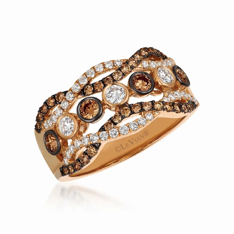 Ladies Rings with Golden Amber-Le Vian OBSESSION Chocolatier® Ring TQSX 69