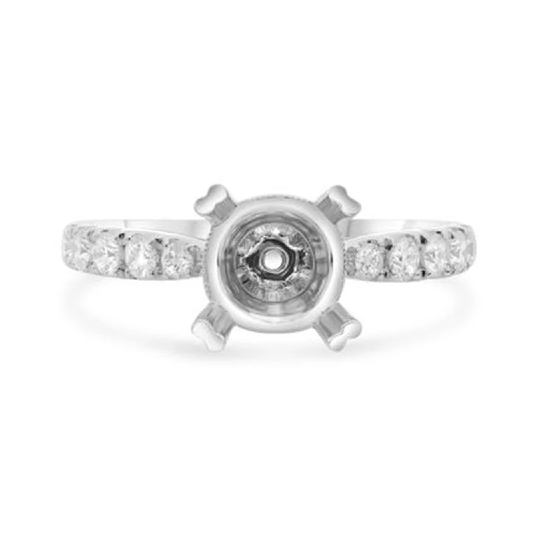 Ladies Moonstone Mist Engagement Rings -0.55 ctw Diamond Halo Engagement Ring