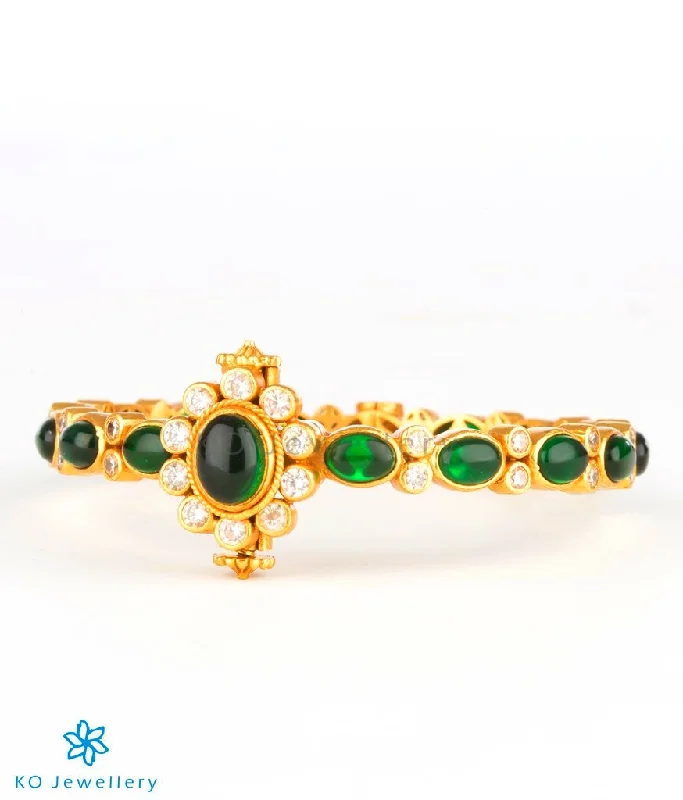 Ladies Bracelets with Green Emerald-The Nivi Silver Kemp Bracelet (Green/Size/2.2/2.4/2.6/2.8)