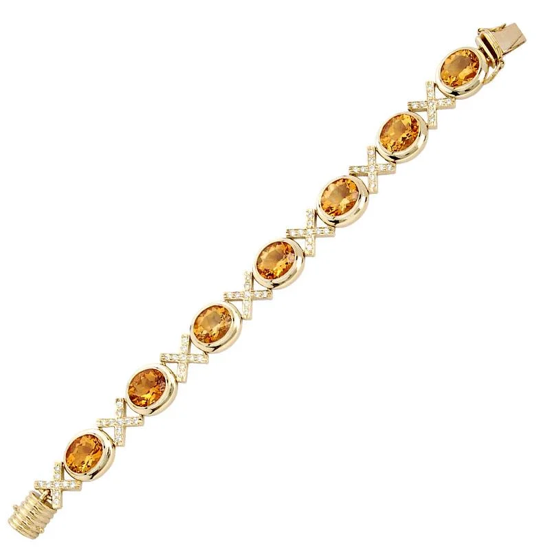 Ladies Bracelets for Mom Spark-Bracelet-Citrine and Diamond  (1254C)