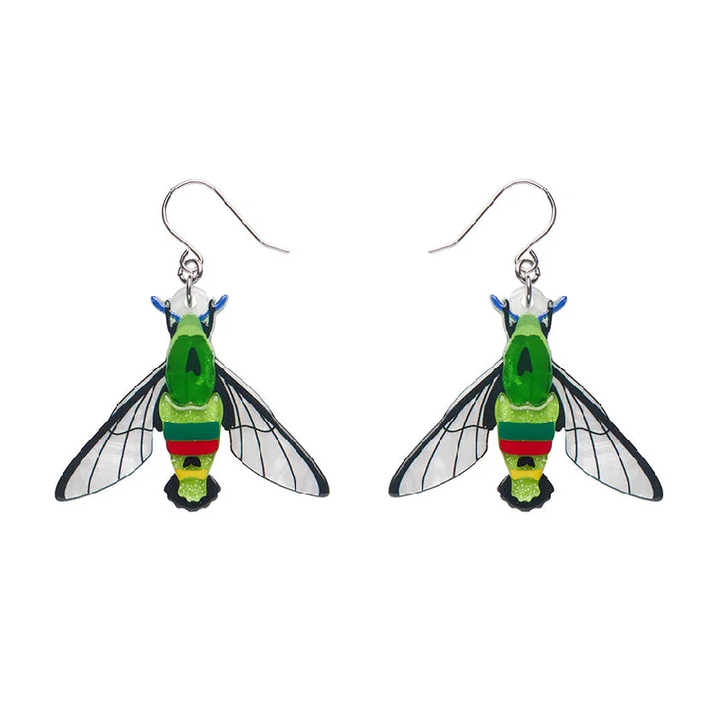 Ladies fauna inspired earrings -Erstwilder Australiana - Glimmer the Hawk Moth Drop Earrings