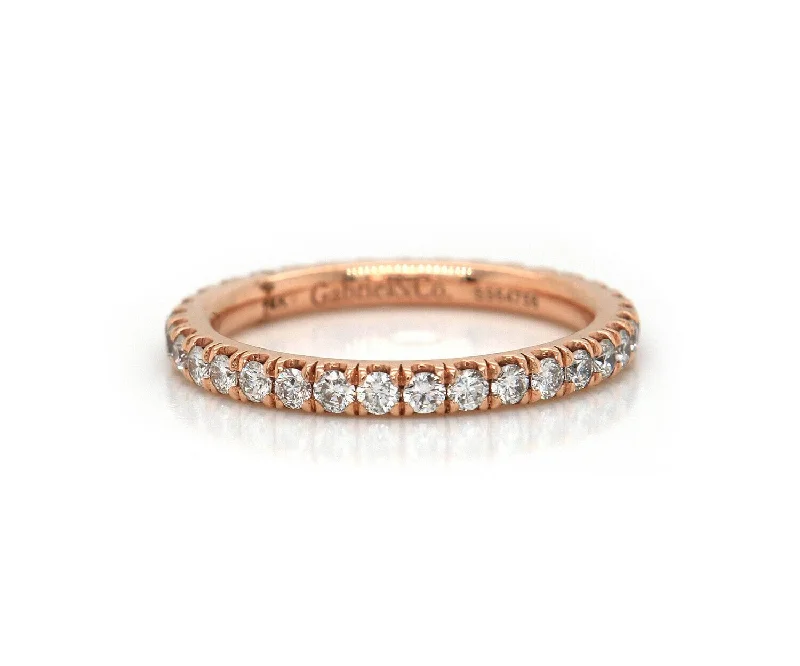 Ladies Rings with Coral Spark-New Gabriel & Co. 0.75ctw Diamond Eternity Band Ring in 14K