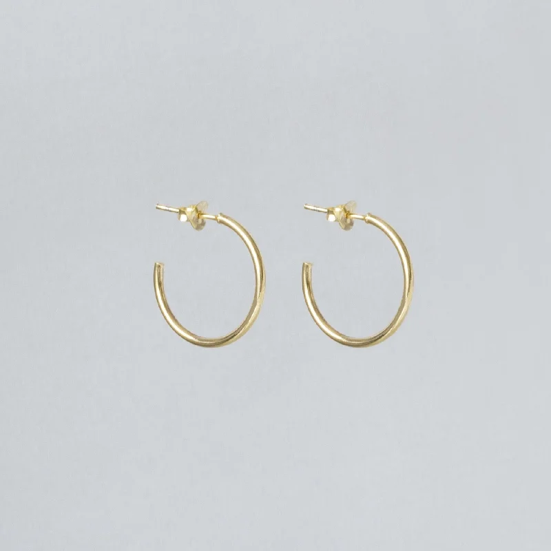 Ladies mythic lore earrings -Gold Open Stud Hoop Earrings