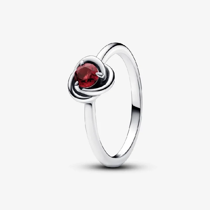 Ladies Rings with Wave Shine-Pandora True Red Eternity Circle Ring 192993C07