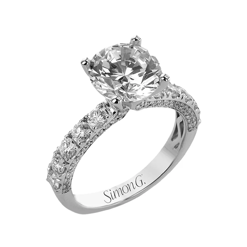 Ladies 14K Refined Engagement Rings -0.92 ctw Diamond Solitaire Engagement Ring