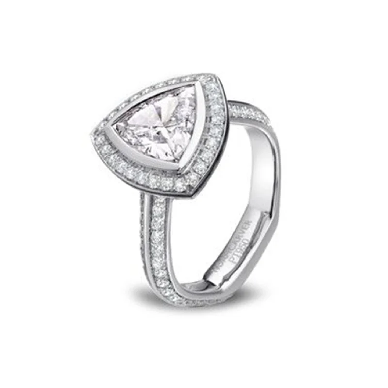 Ladies Prism Hue Engagement Rings -1.09 ctw Diamond Halo Engagement Ring