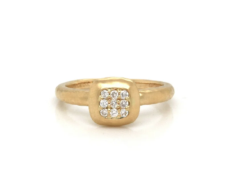 Ladies Rings for Leader Spark-New Gabriel & Co. 0.09ctw Pave Diamond Ring in 14K