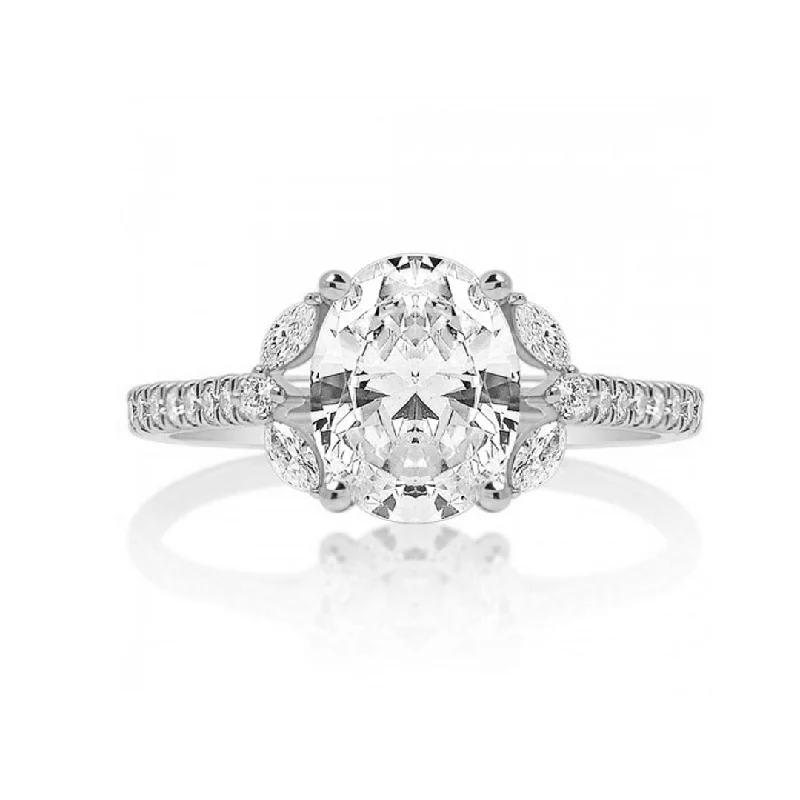 Ladies Triple Gem Engagement Rings -0.34 ctw Diamond Solitaire Engagement Ring