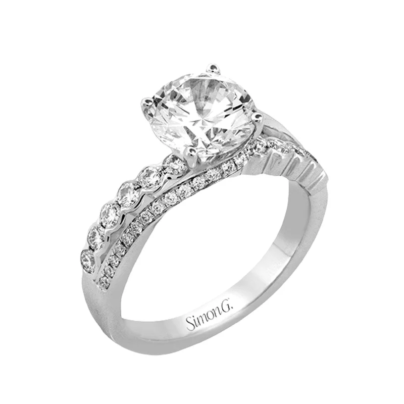 Ladies Celtic Twist Engagement Rings -0.48 ctw Diamond Solitaire Engagement Ring