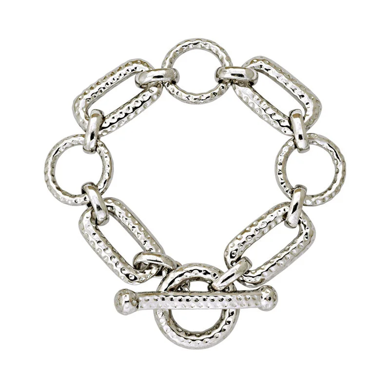 Ladies Bracelets with Heart Spark-Toggle Bracelet-Sterling Silver