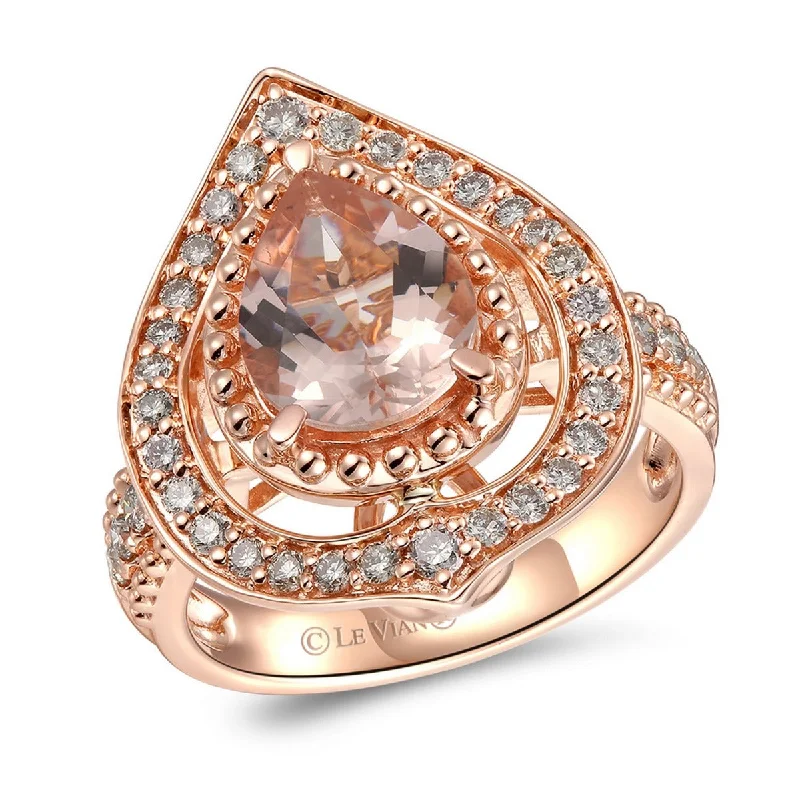 Ladies Rings Polished Spark-Le Vian Creme Brulee® Peach Morganite™ and Diamond Ring TRMH 21A