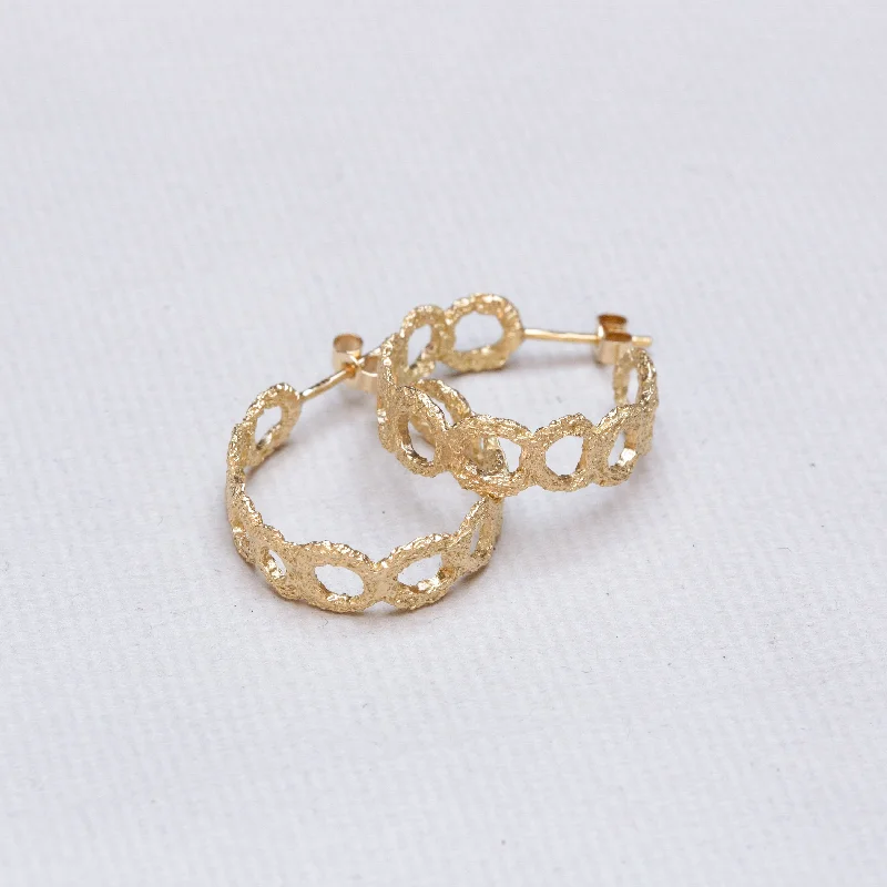 Ladies enamel splash earrings -Crown Hoop Earrings