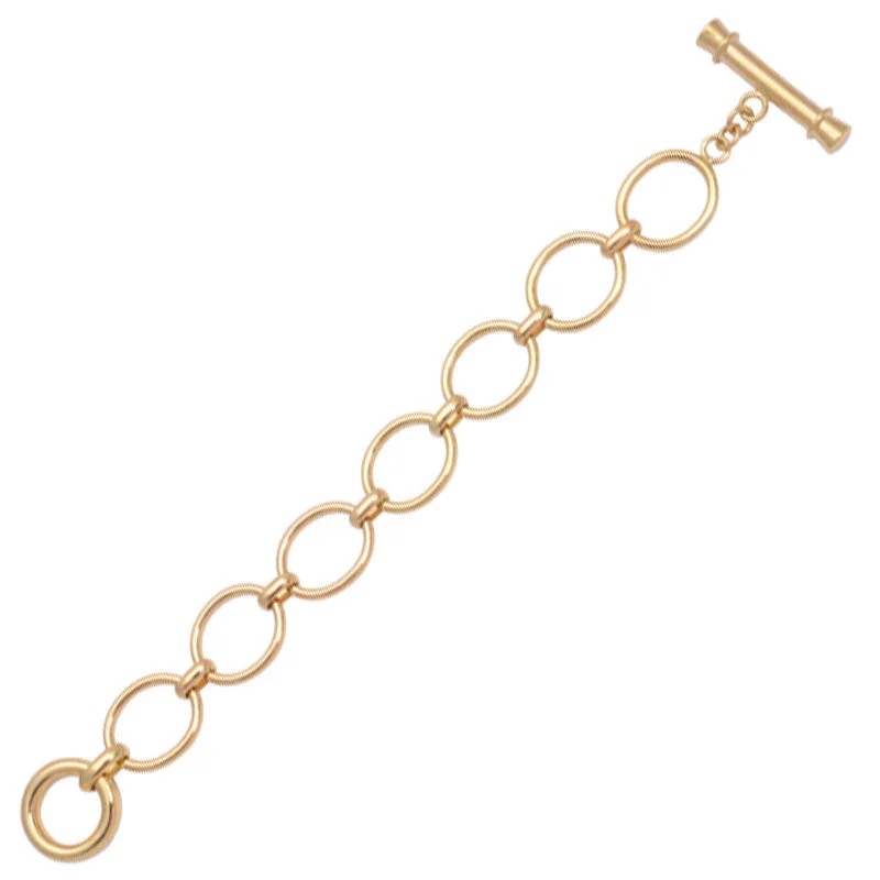 Ladies Bracelets for Grandma Shine-Toggle Bracelet - Gold