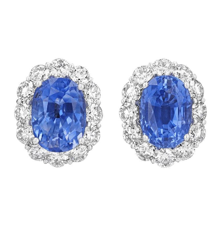 Ladies harmonious blend earrings -Sapphire Earrings, 9.64 carats