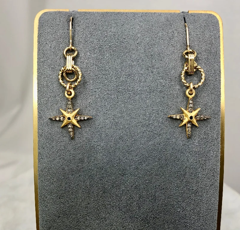 Ladies signature designer earrings -Earrings - Splendor Diuamond Star Earrings