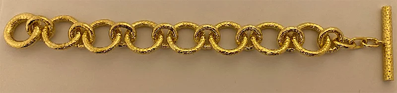 Ladies Bracelets Twisted Shine-Toggle Bracelet - Plain Gold