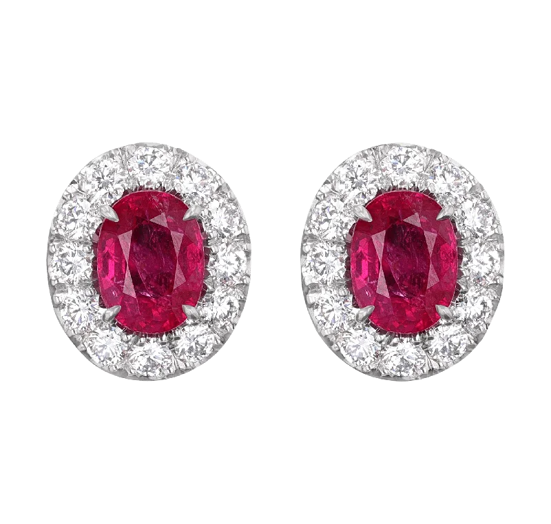 Mozambique Ruby and Diamond Earrings