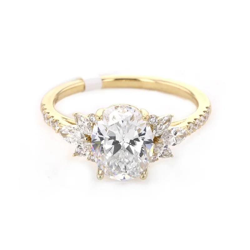 Ladies Crisp Geometric Engagement Rings -0.41 ctw Diamond Solitaire Engagement Ring