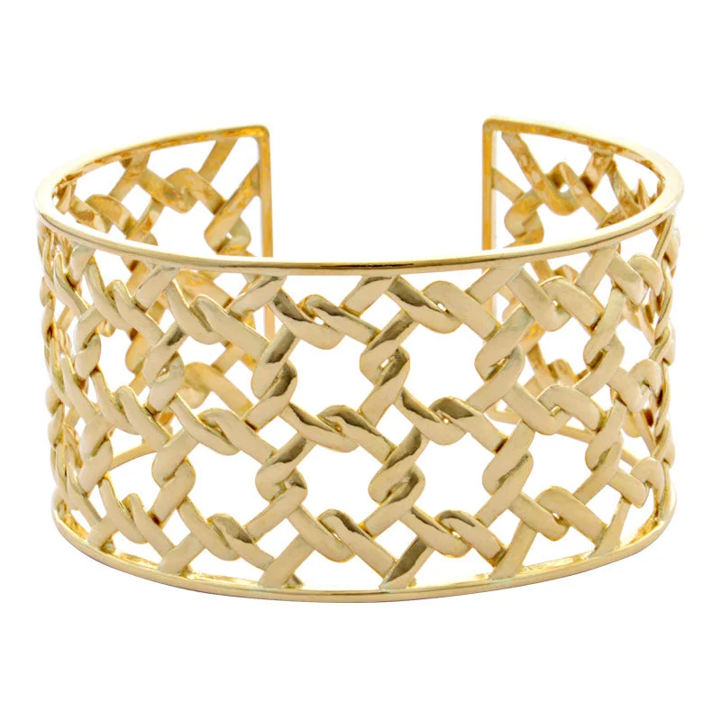 Ladies Bracelets for Sister Glow-Cuff Bangle-Plain Gold