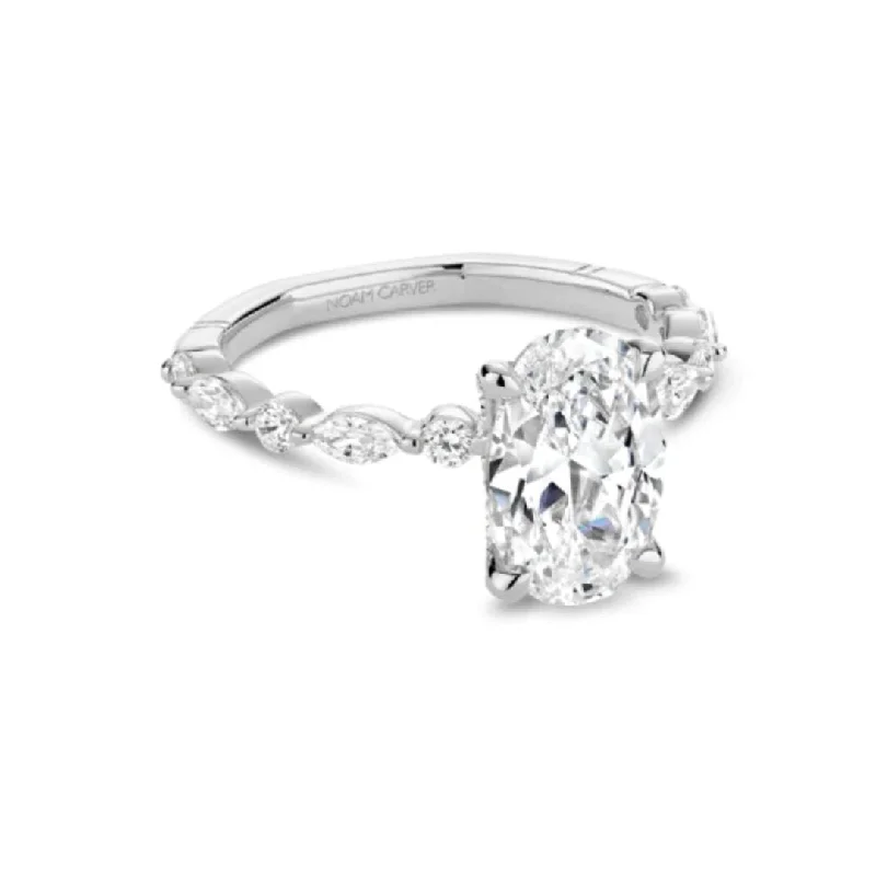 Ladies Grand Statement Engagement Rings -0.61 ctw Diamond Hidden Halo Engagement Ring