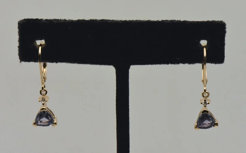 Ladies yoga calm earrings -Ross-SImons - Synthetic Color Change Sapphire Vermeil Earrings