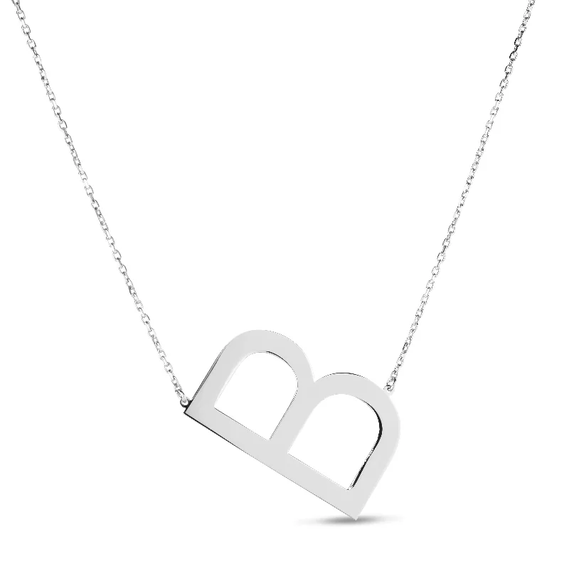 Ladies Necklaces for Volunteer Shine-Silver B Letter Necklace