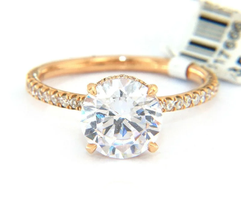 Ladies Rings with Milky Moonstone-New Odelia 0.32ctw Diamond Under Prong Semi Mount Ring in 18K