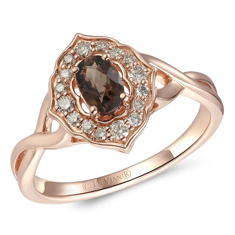 Ladies Rings for Love Shine-Le Vian Creme Brulee® Chocolate Quartz® and Diamond Ring TRMH 30A