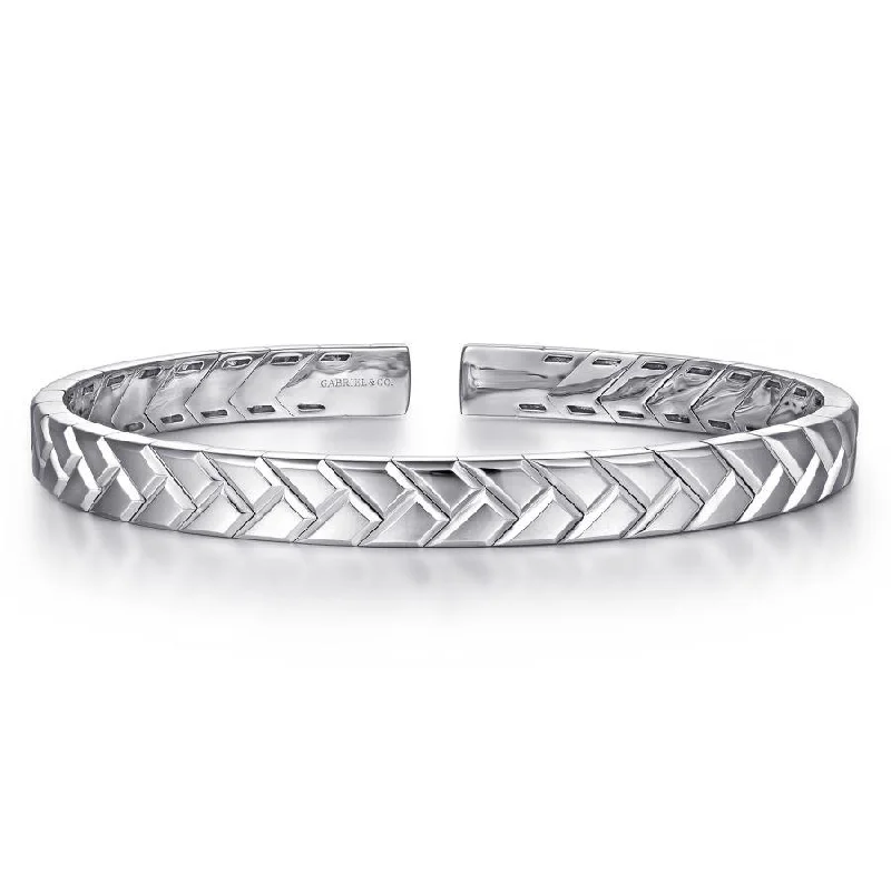 Ladies Rings for Design Spark-Gabriel & Co. - BGM4512-75SVJJJ - 925 Sterling Silver Open Herringbone Bracelet