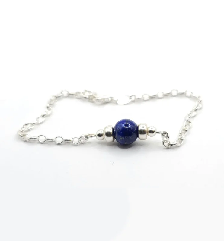 Ladies Bracelets with Cloud Shine-LAPIS LAZULI MINIMALIST BRACELET