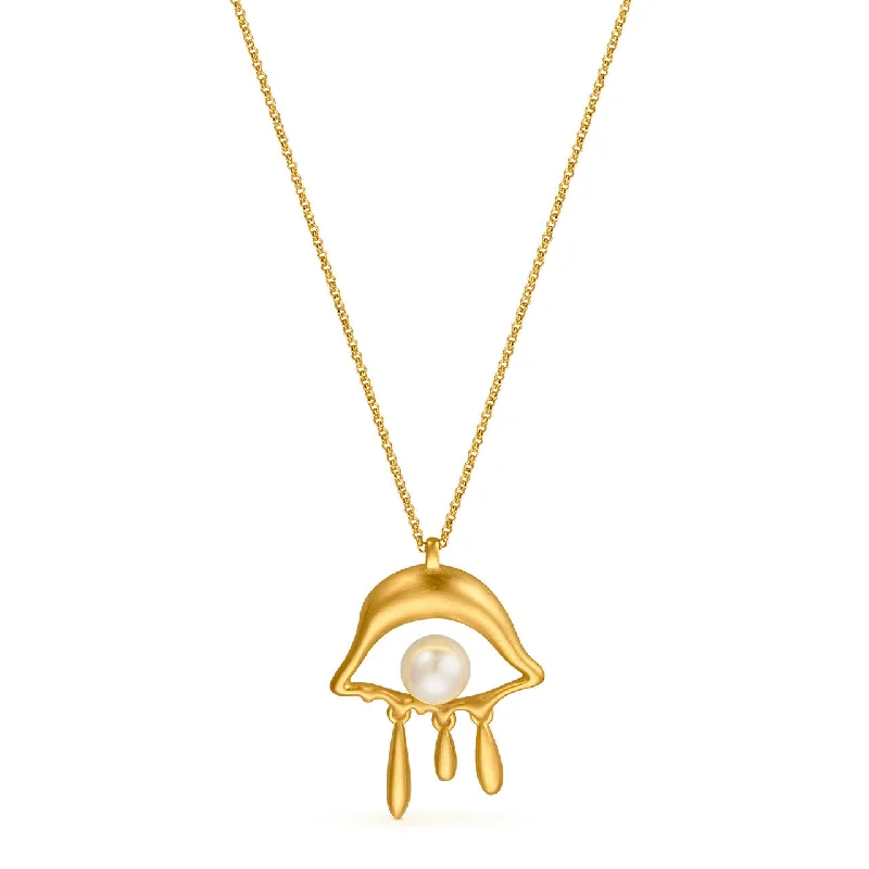 Ladies Necklaces Crafted Glow-Dalí Melting Eye Necklace