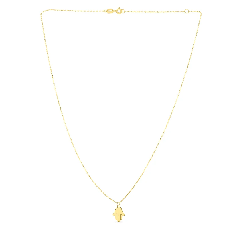 Ladies Necklaces with Cloud Spark-14K Gold Hamsa Necklace