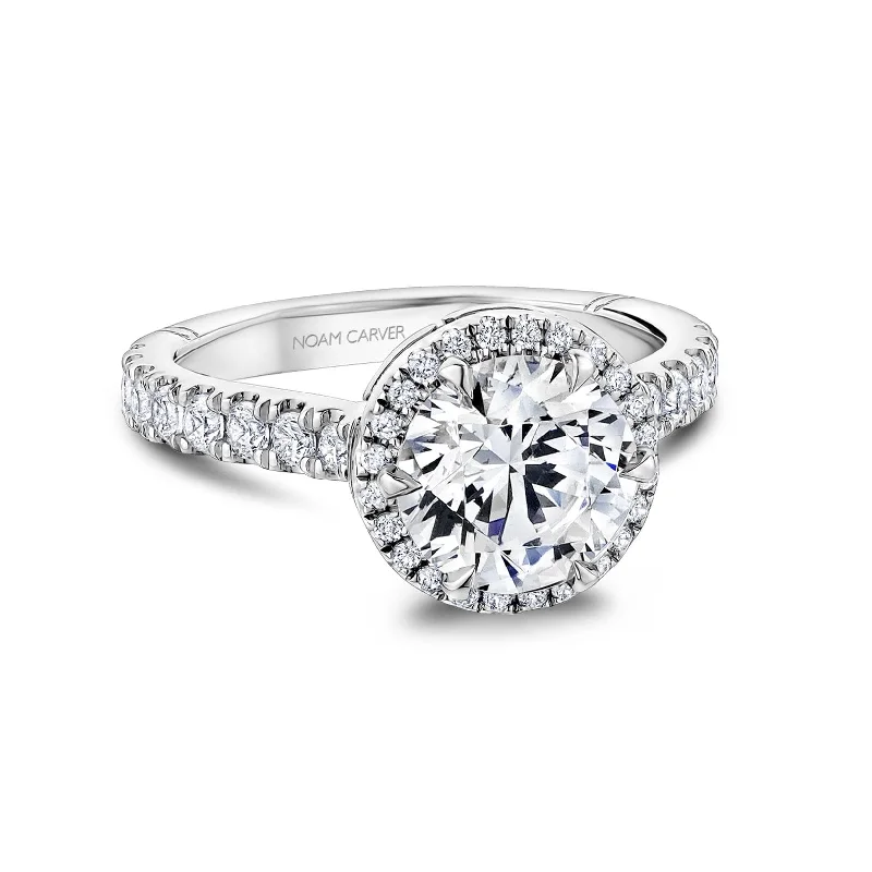 Ladies Special Day Engagement Rings -0.70 ctw Diamond Halo Engagement Ring