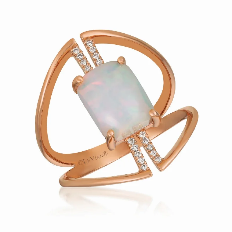 Ladies Rings with Custom Shine-Le Vian 14K Strawberry Gold® Neopolitan Opal™ and Diamond Ring GECR 102