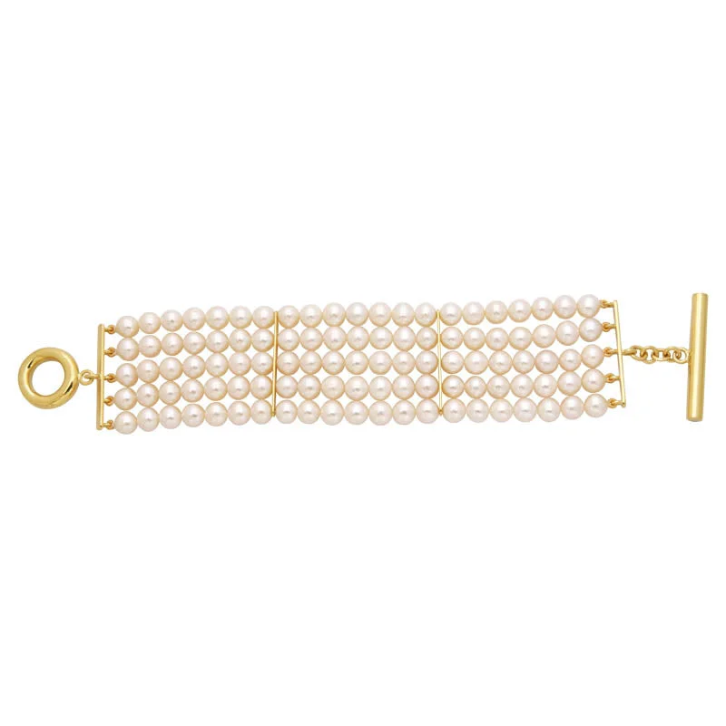 Ladies Bracelets for Youth Shine-Bead Bracelet- Fresh Water Pearl with 18K Toggle Lock