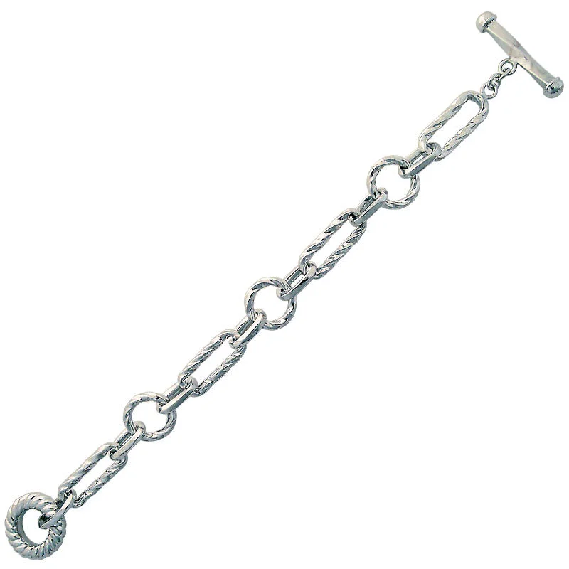 Ladies Bracelets Multi Spark-Toggle Bracelet-Sterling Silver