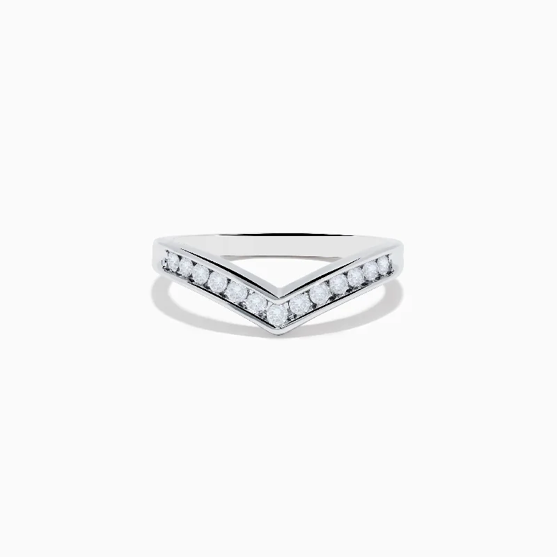 Ladies Rings for Bride Glow-Pave Classica 14K White Gold Diamond Band Ring