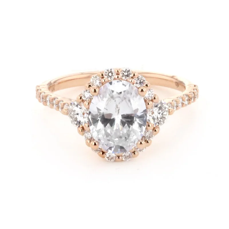 Ladies Gentle Glow Engagement Rings -0.69 ctw Diamond Halo Engagement Ring