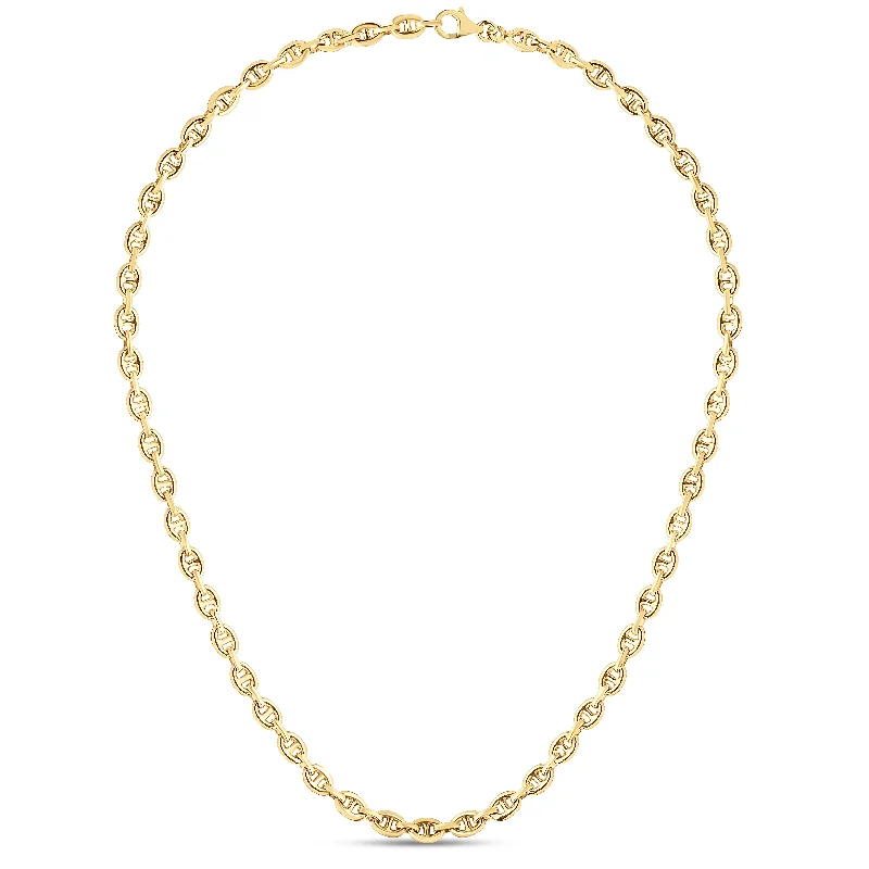 Ladies Necklaces Braided Spark-14K Puffed 5.4mm Mariner Necklace