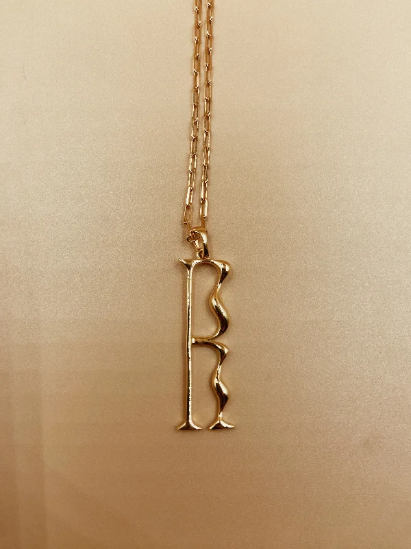 Ladies Necklaces with Arrow Glow-Letter R Necklace in 925 Sterling Silver