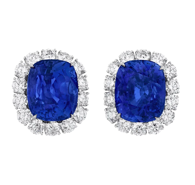 Ladies glamorous party earrings -Cartier Ceylon Sapphire Earrings, 50.75 carats