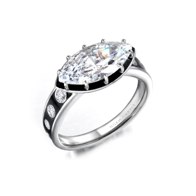 Ladies Slim Spark Engagement Rings -0.19 ctw Diamond Solitaire Engagement Ring