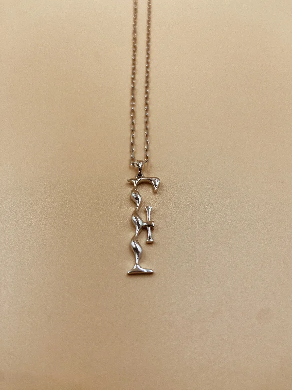 Ladies Necklaces Bold Shine-Letter F Necklace in 925 Sterling Silver