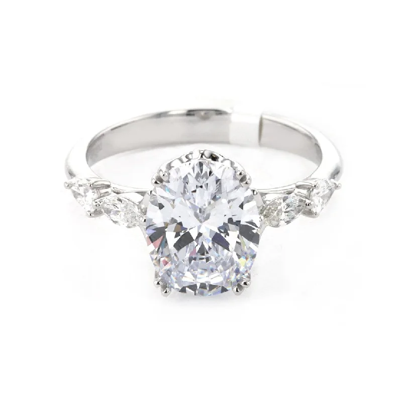 Ladies Victorian Bloom Engagement Rings -0.38 ctw Diamond Solitaire Engagement Ring