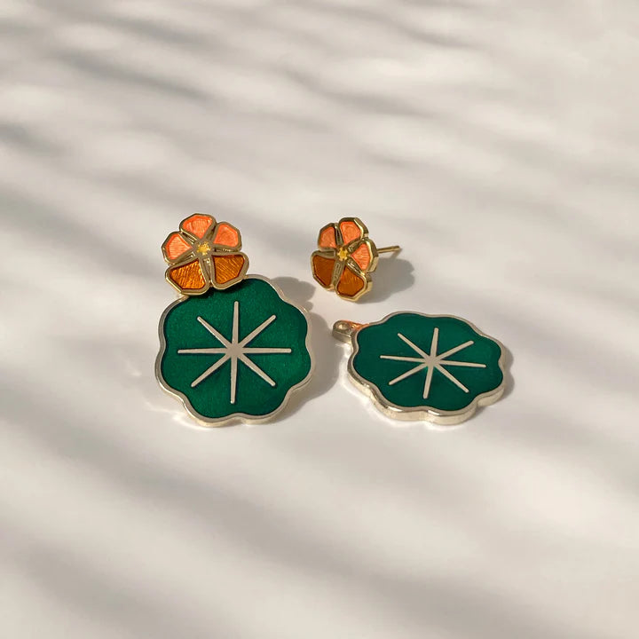 Ladies key motif earrings -Amar & Riley Earrings - Nasturtium Jacket